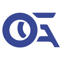 An orange painted blue, cut in half laying on a blue background