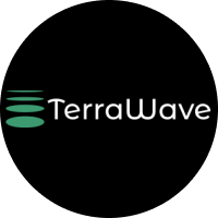 An orange painted blue, cut in half laying on a blue background